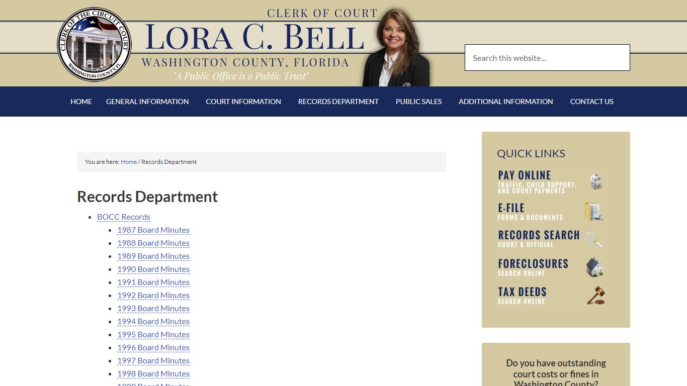 Records Department - Washington County Clerk of Court